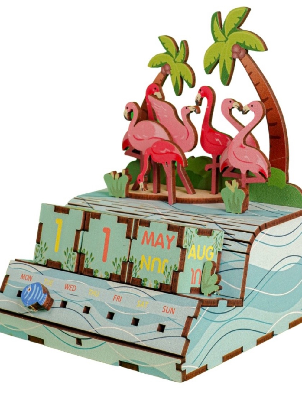 Pink Flamingos 3D Puzzle Calendar - Picture 6 of 6